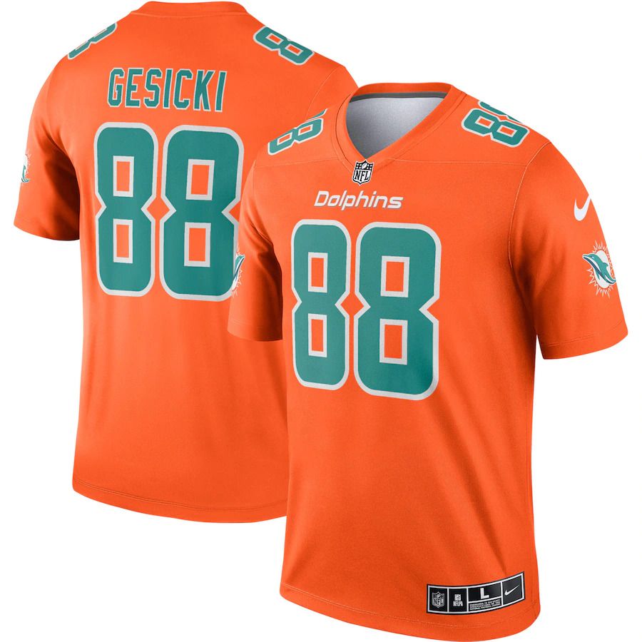 Men Miami Dolphins 88 Mike Gesicki Nike Orange Inverted Legend NFL Jersey
